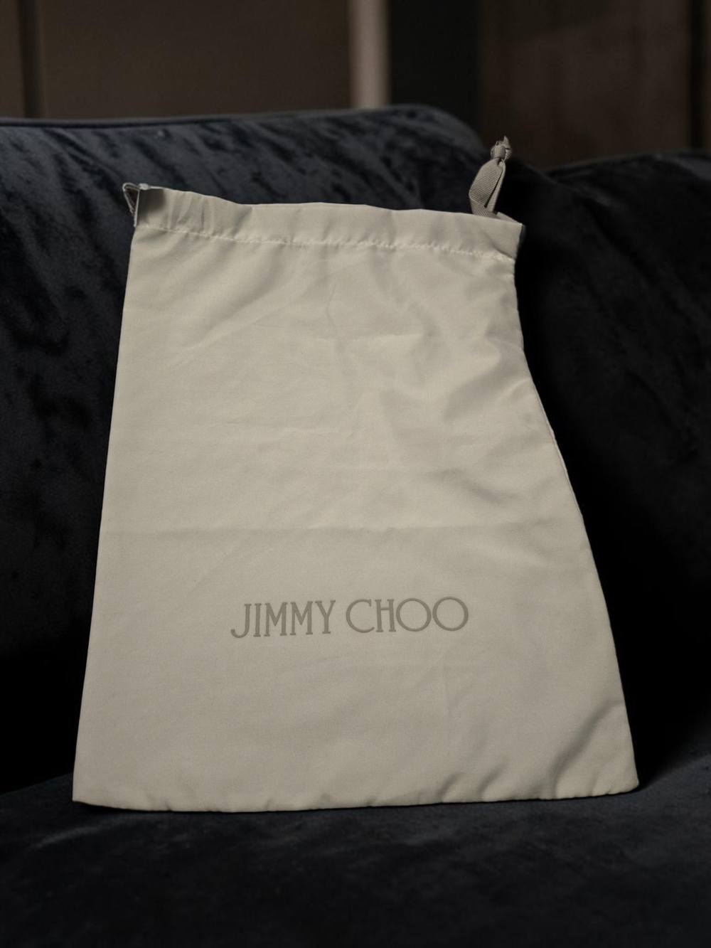 Jimmy Choo Off White Drawstring Dust Bag